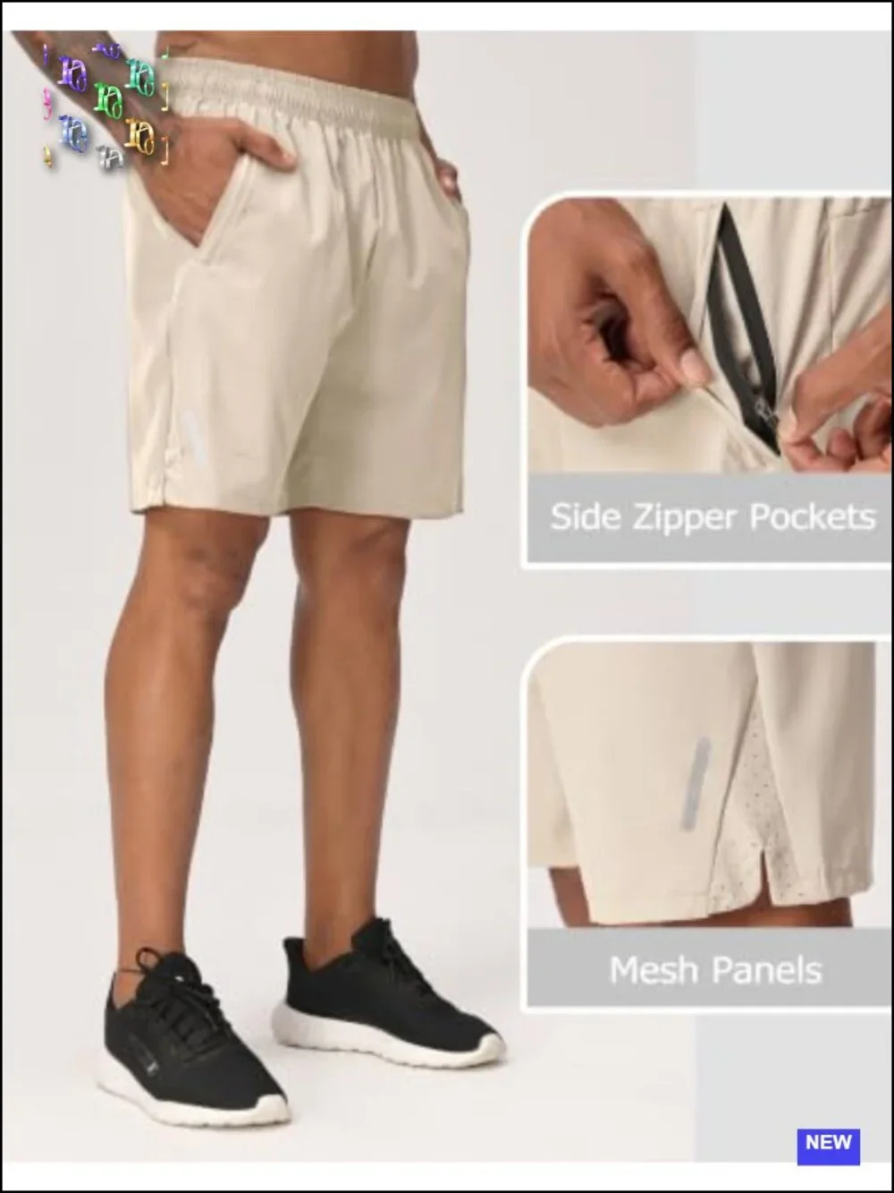 Men's Athletic Shorts 7/9 Inch 5 Pack Quick-Dry with Zipper Pockets